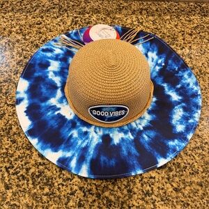 Lucky Tan and Blue Tie-Dye beach Hat